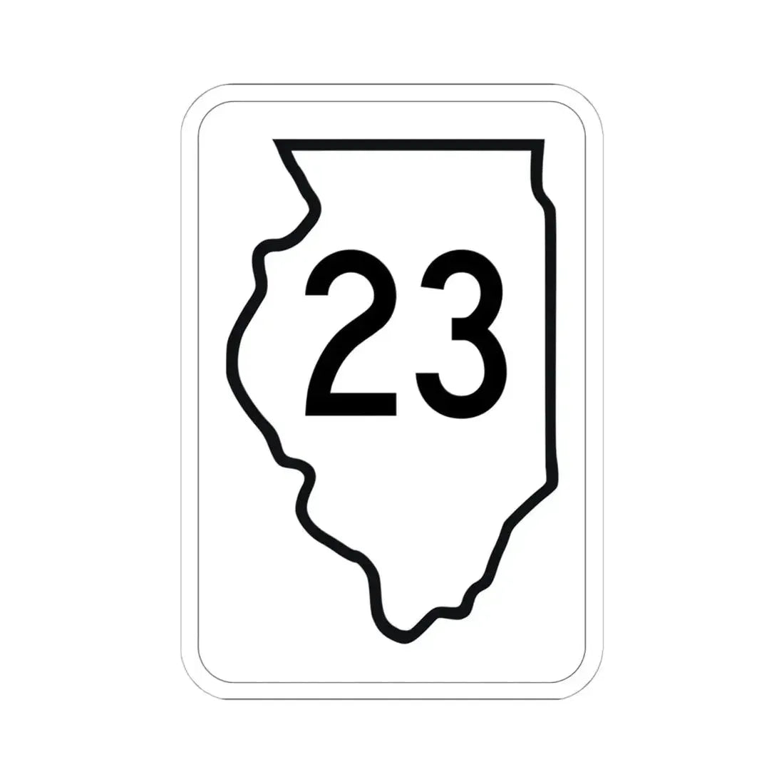 Illinois 23 1950 (Illinois) (Road Sign) STICKER Vinyl Kiss-Cut Decal 6 Inch White - The Sticker Space