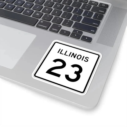 Illinois 23 (Illinois) (Road Sign) STICKER Vinyl Kiss-Cut Decal - The Sticker Space
