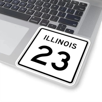 Illinois 23 (Illinois) (Road Sign) STICKER Vinyl Kiss-Cut Decal - The Sticker Space