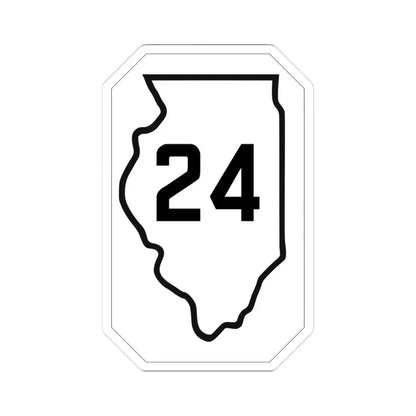 Illinois 24 1926 (Illinois) (Road Sign) STICKER Vinyl Kiss-Cut Decal 3 Inch White - The Sticker Space