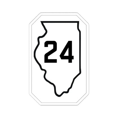 Illinois 24 1926 (Illinois) (Road Sign) STICKER Vinyl Kiss-Cut Decal 6 Inch White - The Sticker Space
