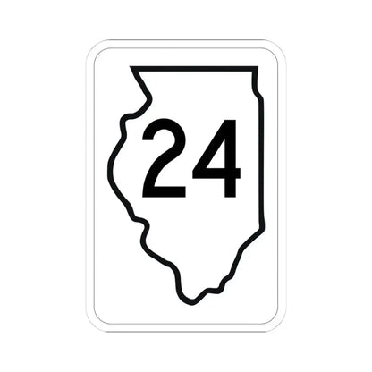 Illinois 24 1950 (Illinois) (Road Sign) STICKER Vinyl Kiss-Cut Decal 4 Inch White - The Sticker Space