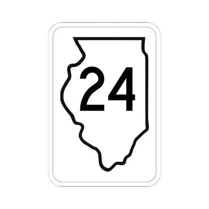 Illinois 24 1950 (Illinois) (Road Sign) STICKER Vinyl Kiss-Cut Decal 6 Inch White - The Sticker Space