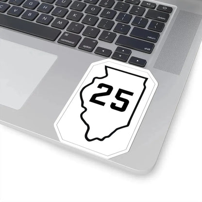 Illinois 25 1926 (Illinois) (Road Sign) STICKER Vinyl Kiss-Cut Decal - The Sticker Space
