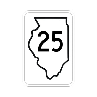 Illinois 25 1950 (Illinois) (Road Sign) STICKER Vinyl Kiss-Cut Decal 2 Inch White - The Sticker Space