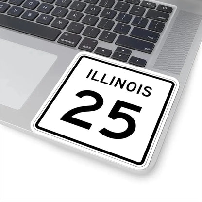 Illinois 25 (Illinois) (Road Sign) STICKER Vinyl Kiss-Cut Decal - The Sticker Space