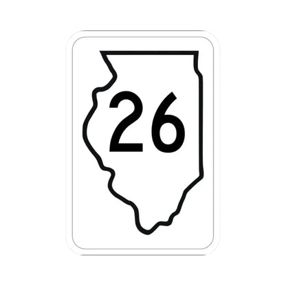 Illinois 26 1950 (Illinois) (Road Sign) STICKER Vinyl Kiss-Cut Decal 2 Inch White - The Sticker Space