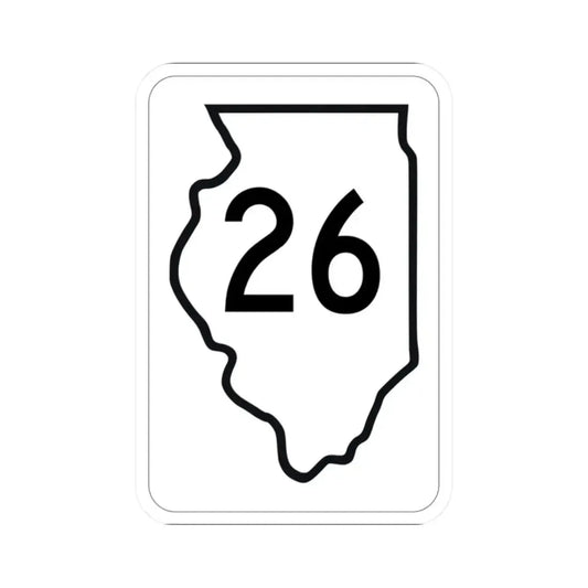 Illinois 26 1950 (Illinois) (Road Sign) STICKER Vinyl Kiss-Cut Decal 2 Inch White - The Sticker Space