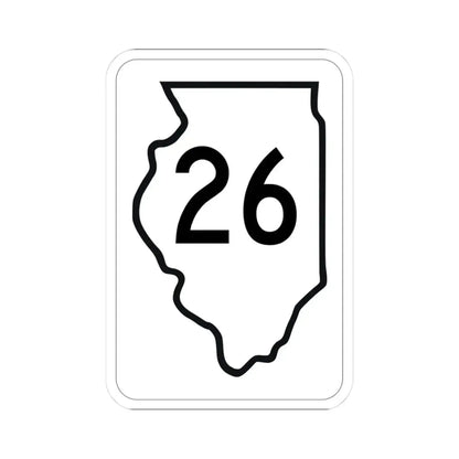 Illinois 26 1950 (Illinois) (Road Sign) STICKER Vinyl Kiss-Cut Decal 3 Inch White - The Sticker Space