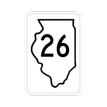 Illinois 26 1950 (Illinois) (Road Sign) STICKER Vinyl Kiss-Cut Decal 4 Inch White - The Sticker Space