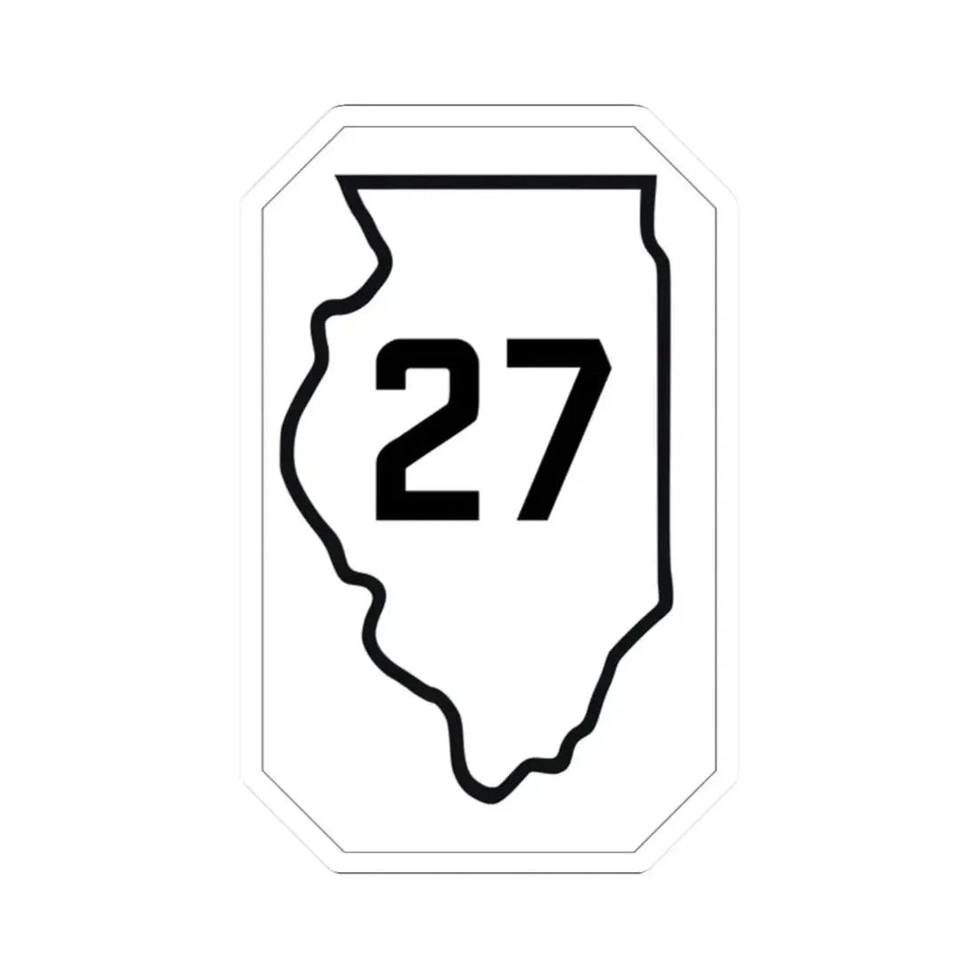 Illinois 27 1926 (Illinois) (Road Sign) STICKER Vinyl Kiss-Cut Decal 2 Inch White - The Sticker Space