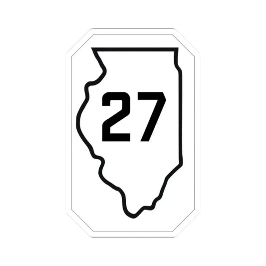 Illinois 27 1926 (Illinois) (Road Sign) STICKER Vinyl Kiss-Cut Decal 2 Inch White - The Sticker Space