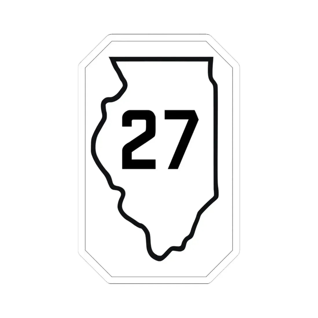 Illinois 27 1926 (Illinois) (Road Sign) STICKER Vinyl Kiss-Cut Decal 3 Inch White - The Sticker Space