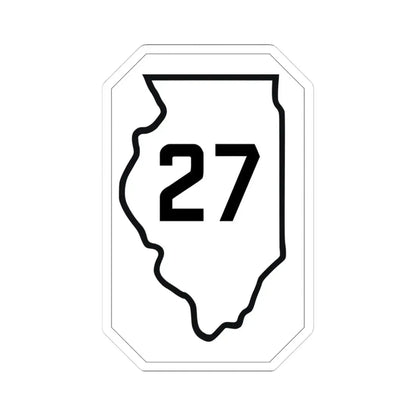 Illinois 27 1926 (Illinois) (Road Sign) STICKER Vinyl Kiss-Cut Decal 3 Inch White - The Sticker Space