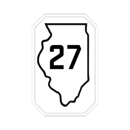 Illinois 27 1926 (Illinois) (Road Sign) STICKER Vinyl Kiss-Cut Decal 4 Inch White - The Sticker Space