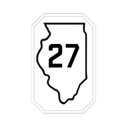 Illinois 27 1926 (Illinois) (Road Sign) STICKER Vinyl Kiss-Cut Decal 6 Inch White - The Sticker Space