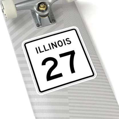 Illinois 27 (Illinois) (Road Sign) STICKER Vinyl Kiss-Cut Decal - The Sticker Space
