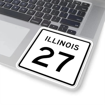 Illinois 27 (Illinois) (Road Sign) STICKER Vinyl Kiss-Cut Decal - The Sticker Space