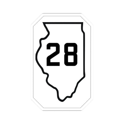 Illinois 28 1926 (Illinois) (Road Sign) STICKER Vinyl Kiss-Cut Decal 2 Inch White - The Sticker Space