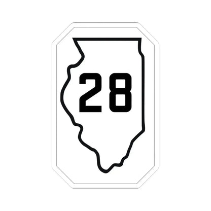 Illinois 28 1926 (Illinois) (Road Sign) STICKER Vinyl Kiss-Cut Decal 3 Inch White - The Sticker Space