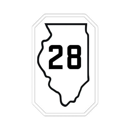 Illinois 28 1926 (Illinois) (Road Sign) STICKER Vinyl Kiss-Cut Decal 6 Inch White - The Sticker Space