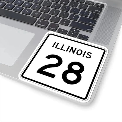 Illinois 28 (Illinois) (Road Sign) STICKER Vinyl Kiss-Cut Decal - The Sticker Space