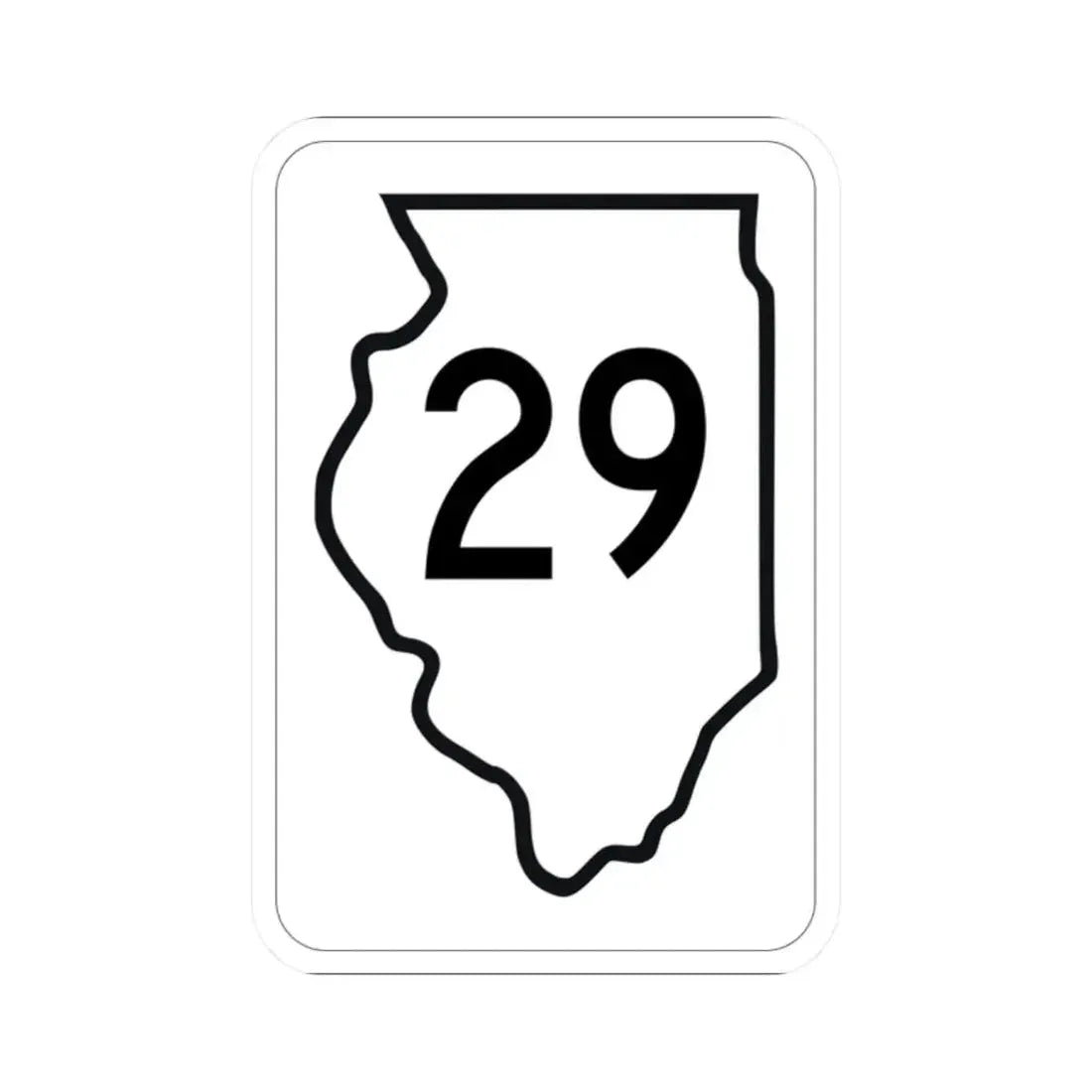 Illinois 29 1950 (Illinois) (Road Sign) STICKER Vinyl Kiss-Cut Decal 2 Inch White - The Sticker Space
