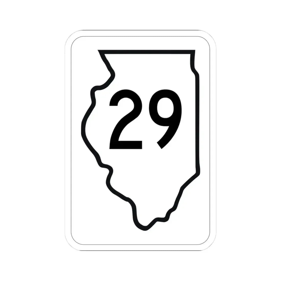 Illinois 29 1950 (Illinois) (Road Sign) STICKER Vinyl Kiss-Cut Decal 3 Inch White - The Sticker Space