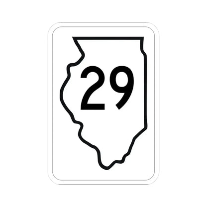 Illinois 29 1950 (Illinois) (Road Sign) STICKER Vinyl Kiss-Cut Decal 3 Inch White - The Sticker Space