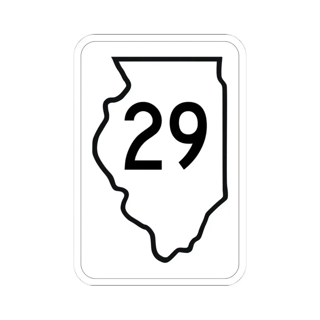 Illinois 29 1950 (Illinois) (Road Sign) STICKER Vinyl Kiss-Cut Decal 4 Inch White - The Sticker Space