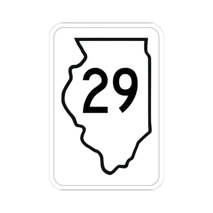 Illinois 29 1950 (Illinois) (Road Sign) STICKER Vinyl Kiss-Cut Decal 4 Inch White - The Sticker Space