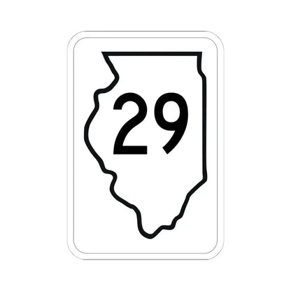 Illinois 29 1950 (Illinois) (Road Sign) STICKER Vinyl Kiss-Cut Decal 6 Inch White - The Sticker Space