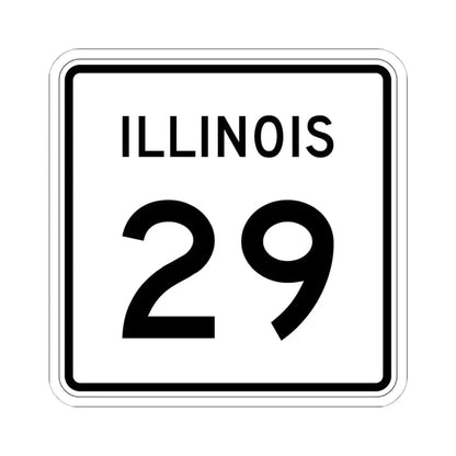 Illinois 29 (Illinois) (Road Sign) STICKER Vinyl Kiss-Cut Decal 6 Inch White - The Sticker Space