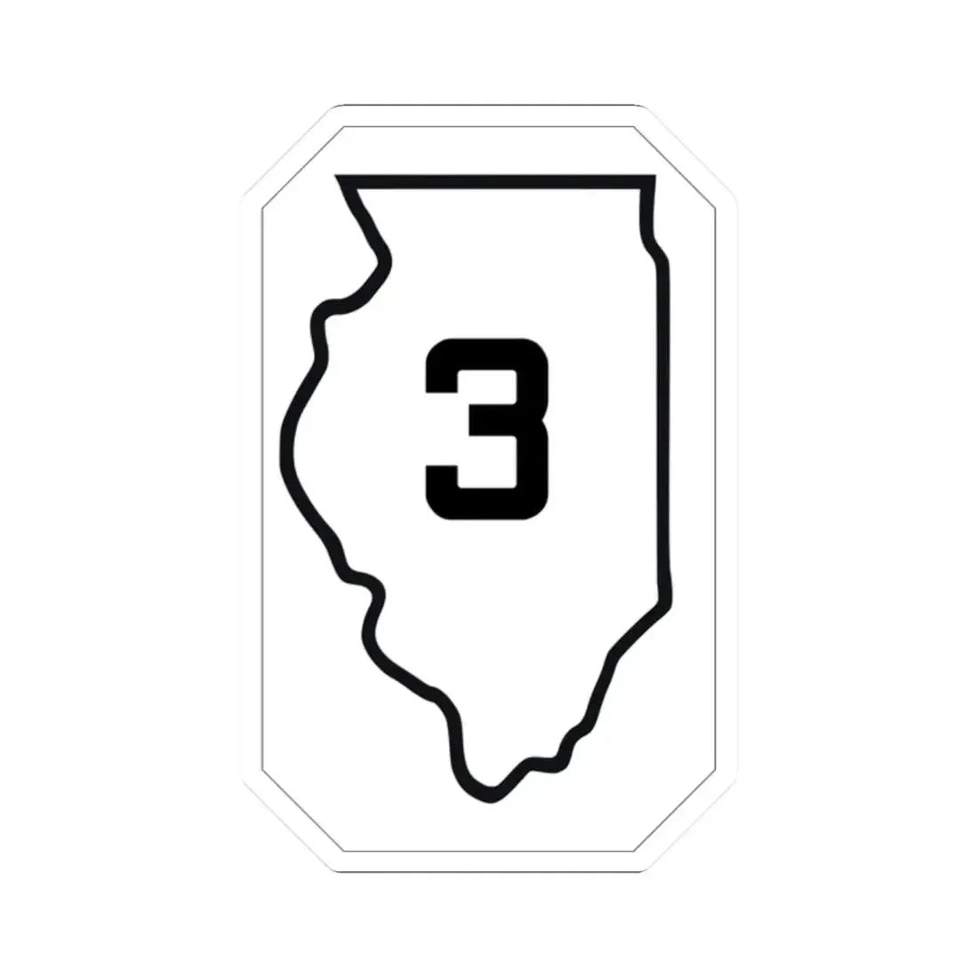 Illinois 3 1926 (Illinois) (Road Sign) STICKER Vinyl Kiss-Cut Decal 2 Inch White - The Sticker Space