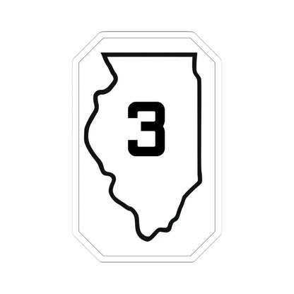 Illinois 3 1926 (Illinois) (Road Sign) STICKER Vinyl Kiss-Cut Decal 4 Inch White - The Sticker Space