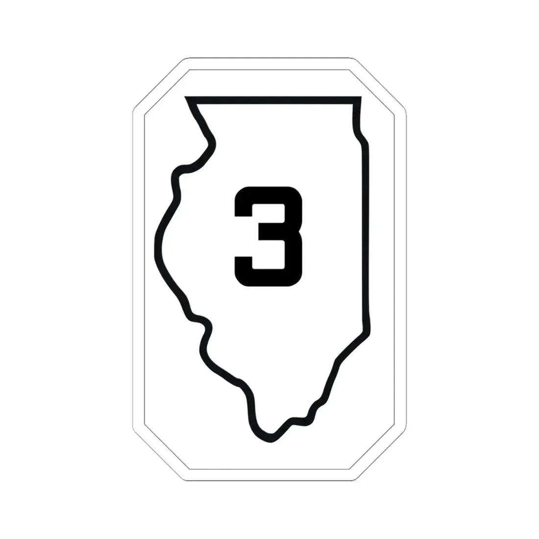 Illinois 3 1926 (Illinois) (Road Sign) STICKER Vinyl Kiss-Cut Decal 6 Inch White - The Sticker Space