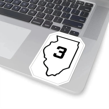 Illinois 3 1926 (Illinois) (Road Sign) STICKER Vinyl Kiss-Cut Decal - The Sticker Space