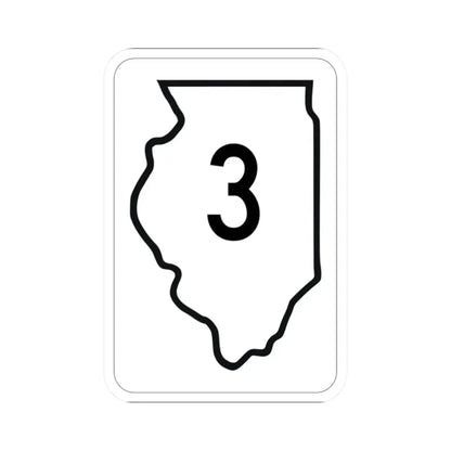 Illinois 3 1950 (Illinois) (Road Sign) STICKER Vinyl Kiss-Cut Decal 2 Inch White - The Sticker Space