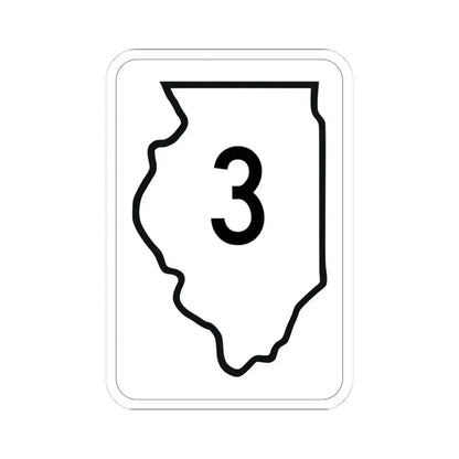 Illinois 3 1950 (Illinois) (Road Sign) STICKER Vinyl Kiss-Cut Decal 4 Inch White - The Sticker Space