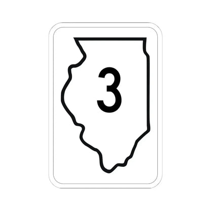 Illinois 3 1950 (Illinois) (Road Sign) STICKER Vinyl Kiss-Cut Decal 6 Inch White - The Sticker Space