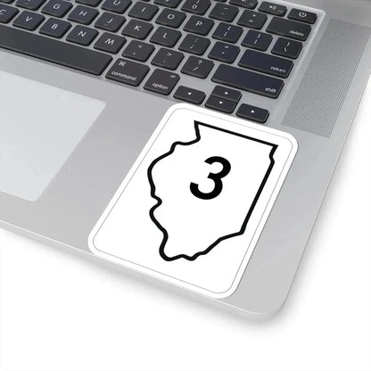 Illinois 3 1950 (Illinois) (Road Sign) STICKER Vinyl Kiss-Cut Decal - The Sticker Space