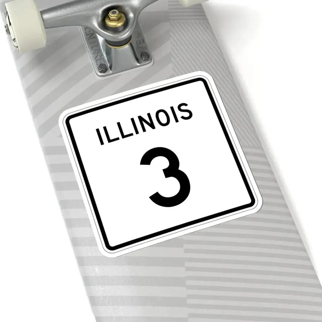 Illinois 3 (Illinois) (Road Sign) STICKER Vinyl Kiss-Cut Decal - The Sticker Space