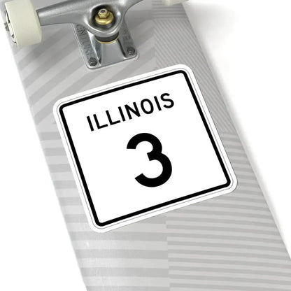 Illinois 3 (Illinois) (Road Sign) STICKER Vinyl Kiss-Cut Decal - The Sticker Space