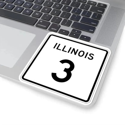 Illinois 3 (Illinois) (Road Sign) STICKER Vinyl Kiss-Cut Decal - The Sticker Space
