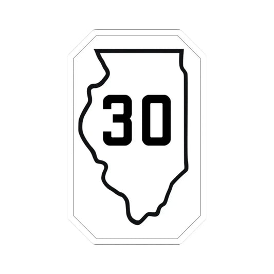 Illinois 30 1926 (Illinois) (Road Sign) STICKER Vinyl Kiss-Cut Decal 2 Inch White - The Sticker Space