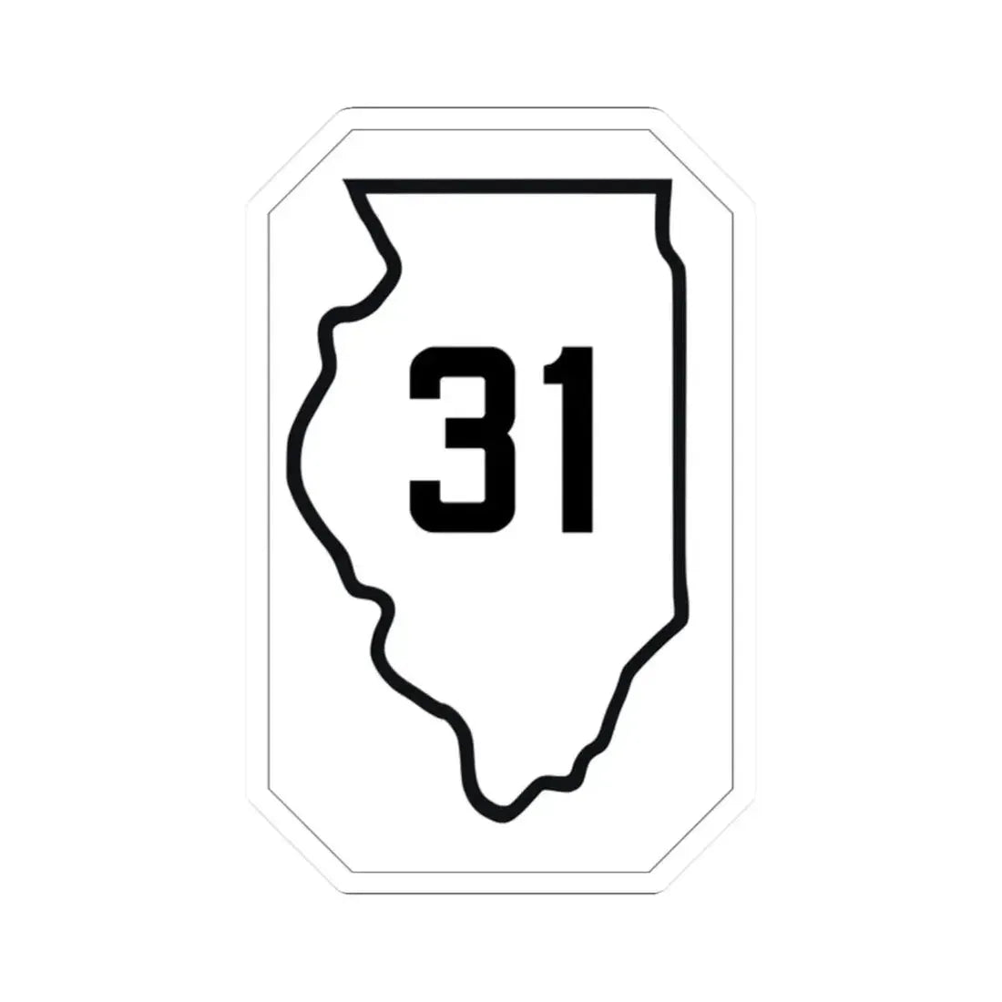 Illinois 31 1926 (Illinois) (Road Sign) STICKER Vinyl Kiss-Cut Decal 2 Inch White - The Sticker Space
