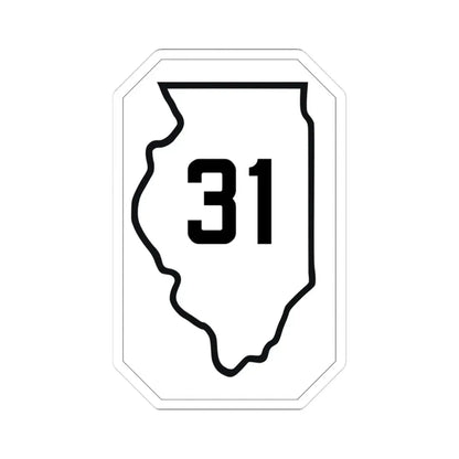 Illinois 31 1926 (Illinois) (Road Sign) STICKER Vinyl Kiss-Cut Decal 3 Inch White - The Sticker Space