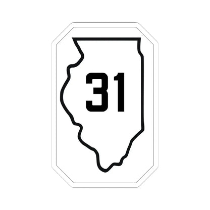 Illinois 31 1926 (Illinois) (Road Sign) STICKER Vinyl Kiss-Cut Decal 4 Inch White - The Sticker Space