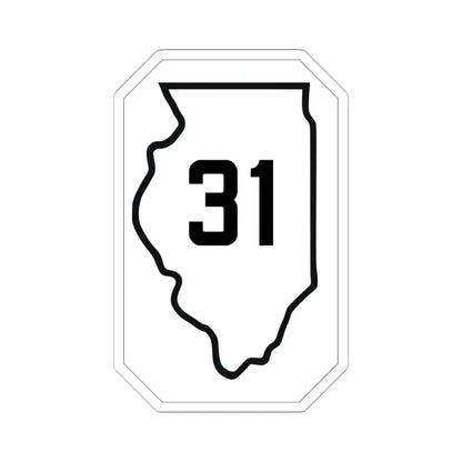 Illinois 31 1926 (Illinois) (Road Sign) STICKER Vinyl Kiss-Cut Decal 6 Inch White - The Sticker Space