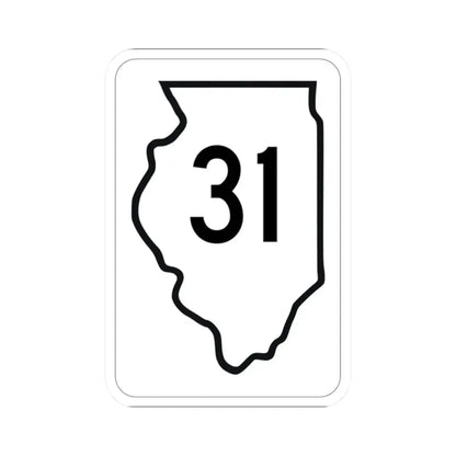 Illinois 31 1950 (Illinois) (Road Sign) STICKER Vinyl Kiss-Cut Decal 2 Inch White - The Sticker Space